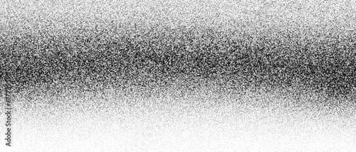 Gritty texture sand on transparent background.Monochrome noise halftone, grit pattern.Vector isolated illustration