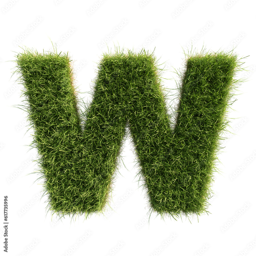 Grass alphabet W on transparent background, PNG file Grass alphabet W on transparent background, PNG file