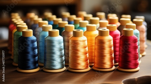sewing thread product variant, colourful tone generative ai