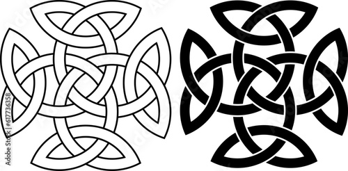 four interlaced triquetra.Celtic Triquetra knot sign