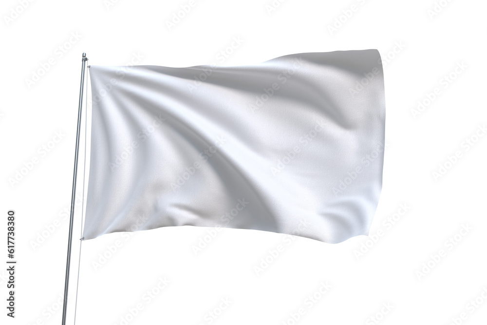 white flag on a transparent background, mockup - obrazy, fototapety, plakaty 