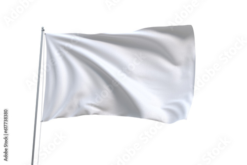 white flag  isolated on transparent or white background, png, mockup photo
