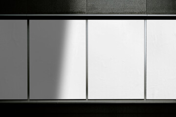 Wall Poster Mockup. Blank posters to street wall or advertising, mock up for design