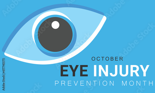 Eye injury prevention month. background, banner, card, poster, template. Vector illustration.