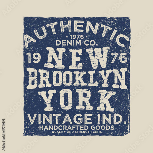 t-shirt print design with grunge font and grunge texture. as vector