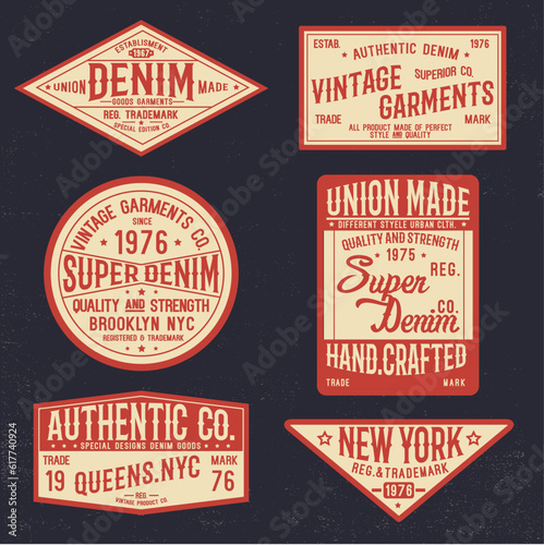 vintage labels vector pack for textile