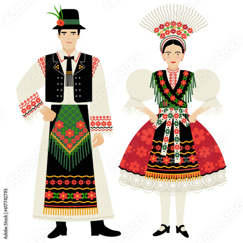 girl and young man in Hungarian folk costume