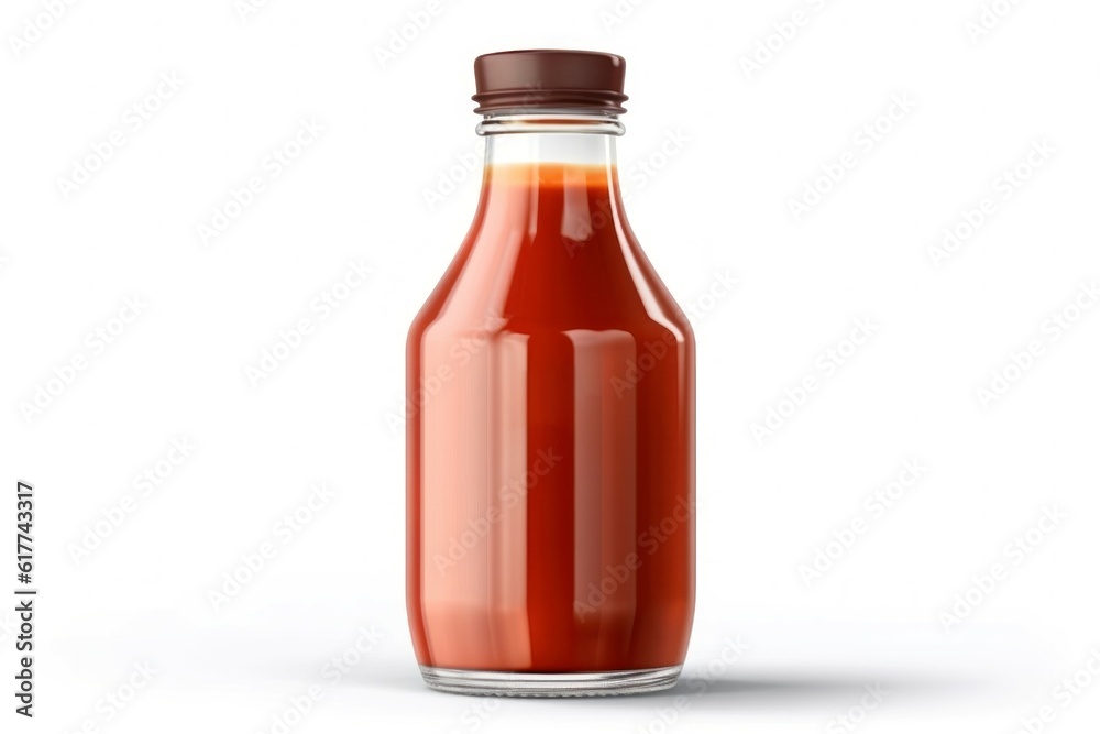 Glass bottle ketchup tomato. Generate Ai Glass bottle ketchup tomato. Generate Ai