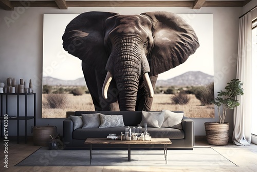 big african elephantrealistic wallpaper 
