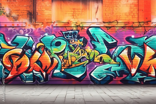Graffiti wall. Generate Ai