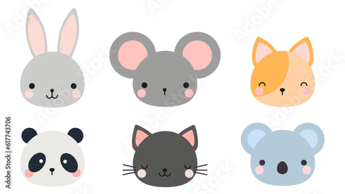 set of cute animals