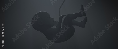 Ripening human embryo illustration. New life
