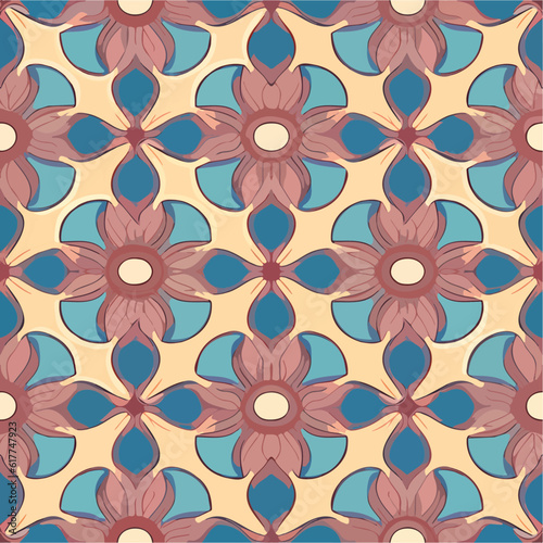 Charming blue and pink floral pattern on white background. Vintage inspired and delicate design.