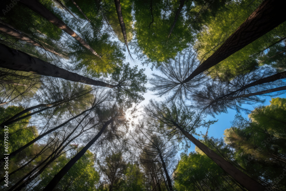 Fototapeta premium Forest sky peering through the treetops