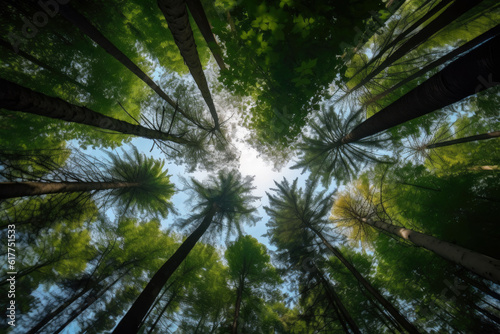 Forest sky peering through the treetops