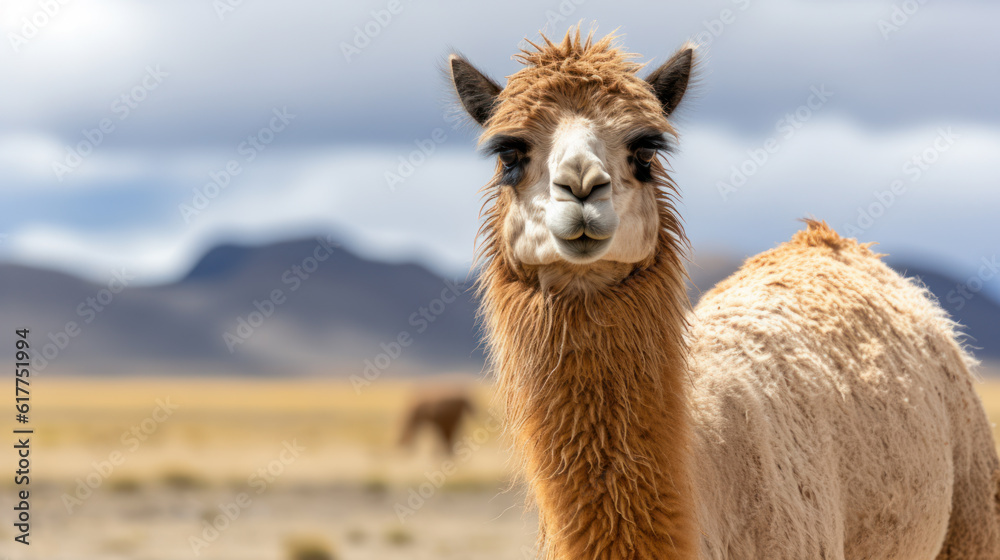 andean llama in The Andes