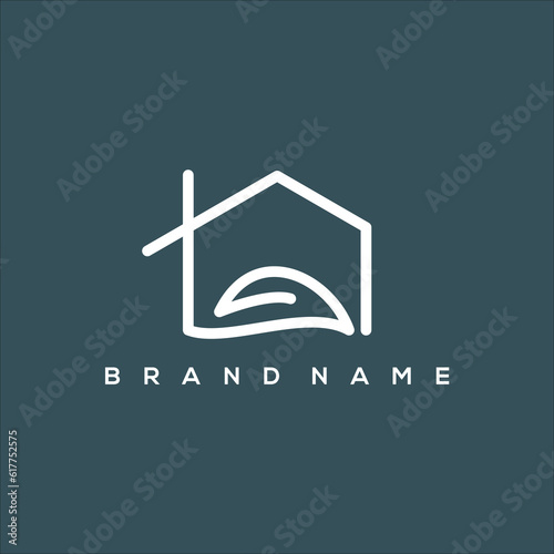 rental house natural simple logo vector