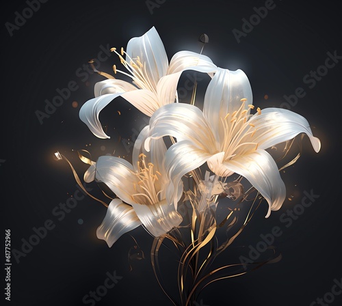 3D Flower Translucent Hi I get the ideas from nature. For the graphics an AI helps me. The processing of the images is done by me with a graphics program.