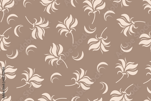 Old vintage floral fabric doodle pattern