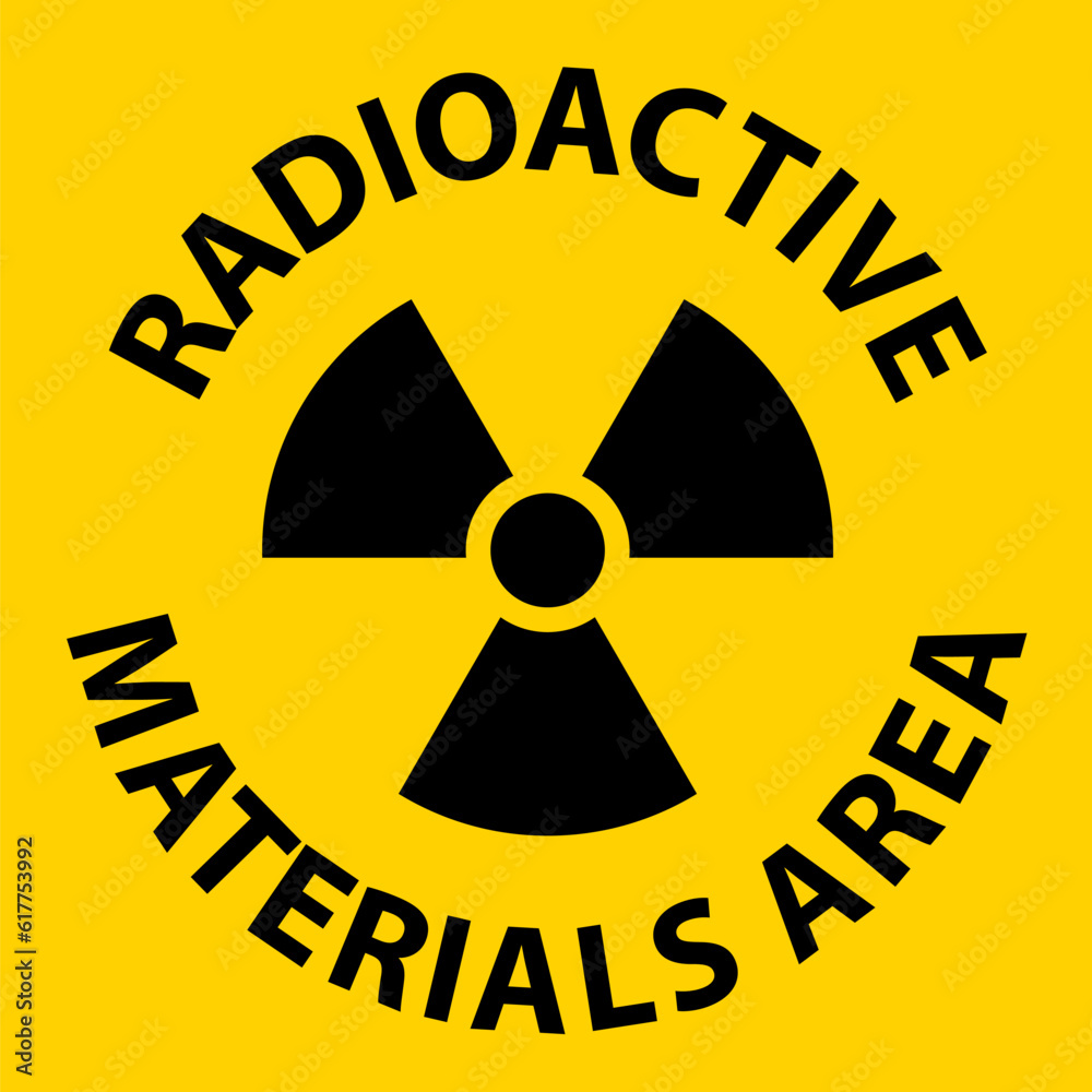 Obraz premium Caution Sign Radioactive Materials Area