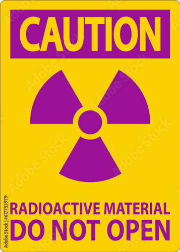 Caution Sign Radioactive Material Do Not Open