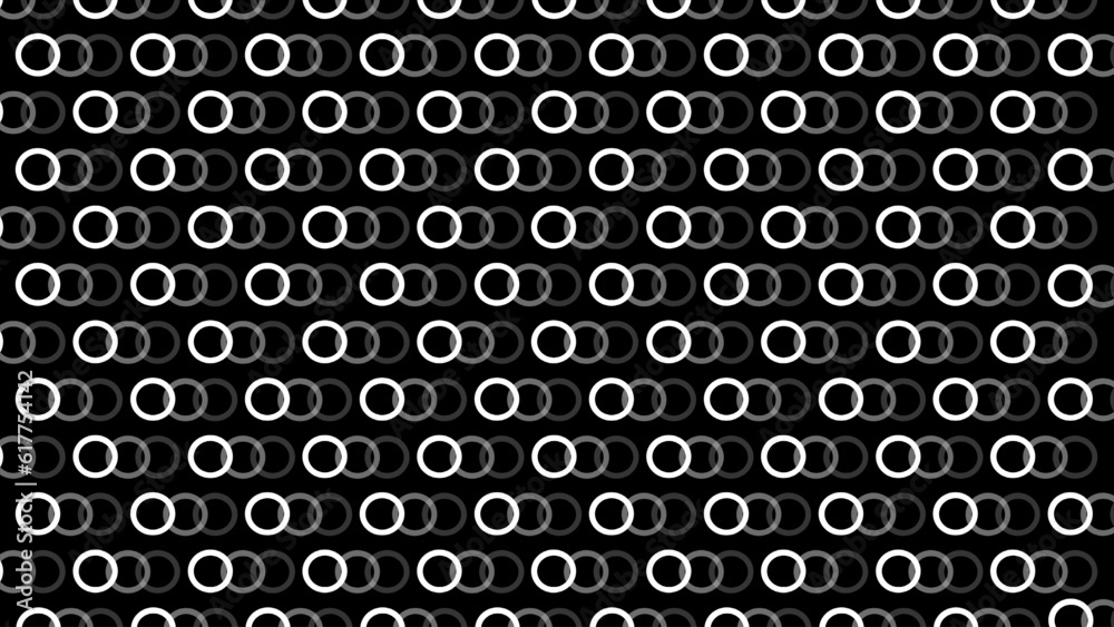 Black seamless pattern with white circles Black seamless pattern with white circles