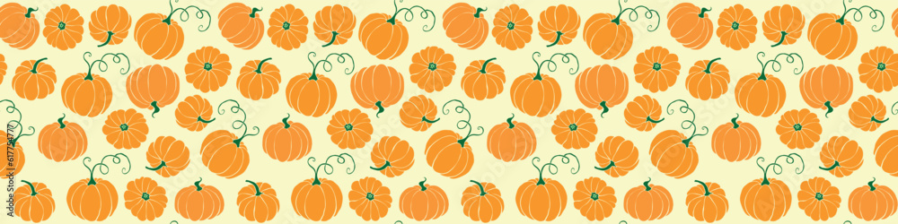 Vector seamless pattern with pumpkins in flat style. Halloween or thanksgiving background and texture Vector seamless pattern with pumpkins in flat style. Halloween or thanksgiving background and texture