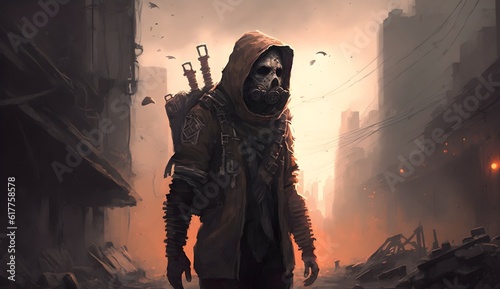 Canvas Print postapocalyptic zombie long shot survival looter game