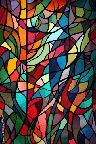 Colourful glass pattern, created using generative ai technology