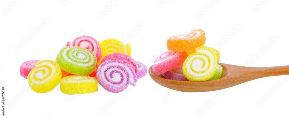 Jelly sweet, flavor fruit, candy dessert colorful on transparent png
