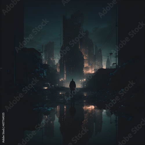 wallpapper 8k high quality dark theme lonelyness city 