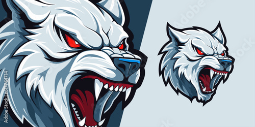 Dynamic White Werewolf Logo: Inspiring Mascot for Sport and E-Sport Teams - Illustration Vector Art