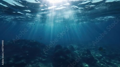 underwater scene with the world