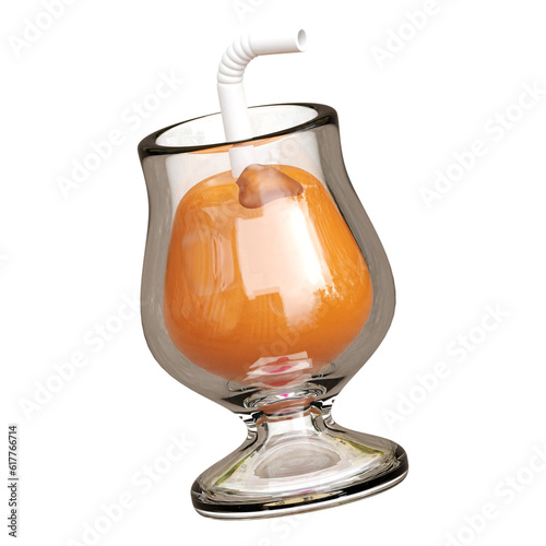 Orange juice 3d illustration icon
