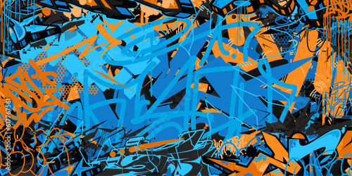 Abstract Urban Style Hiphop Graffiti Street Art Vector Illustration Background Template