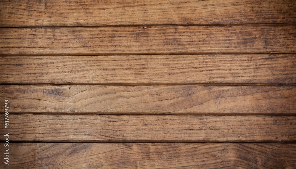 Naklejka premium Brown wood texture background, timber, AI Generated