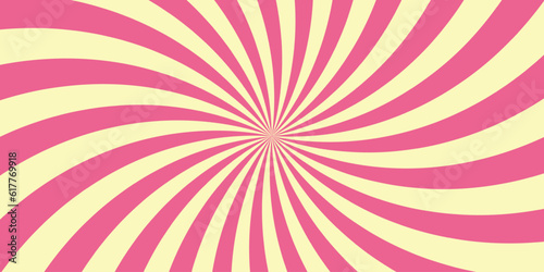 Pink swirl background, cute background looking like candy, striped texture with pink and yellow twist. 