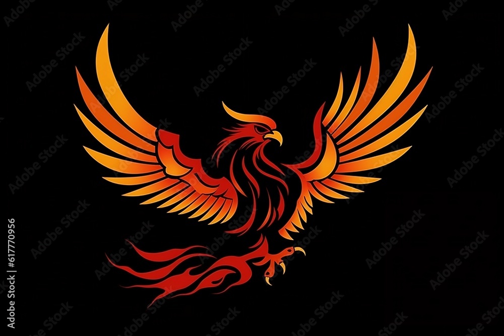 Phoenix on the dark background. Generative AI