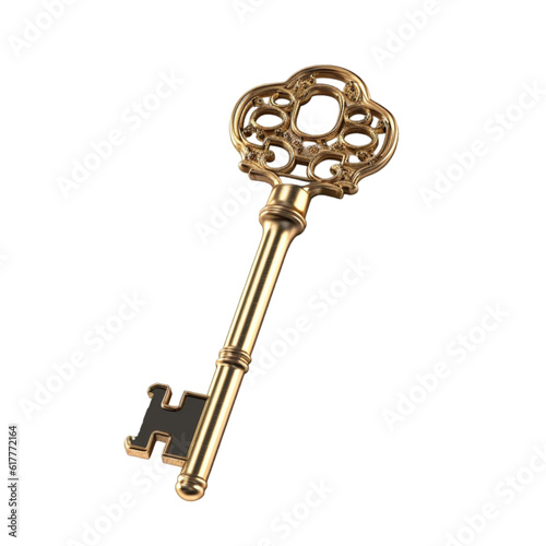 Golden key (PNG) - ai generated