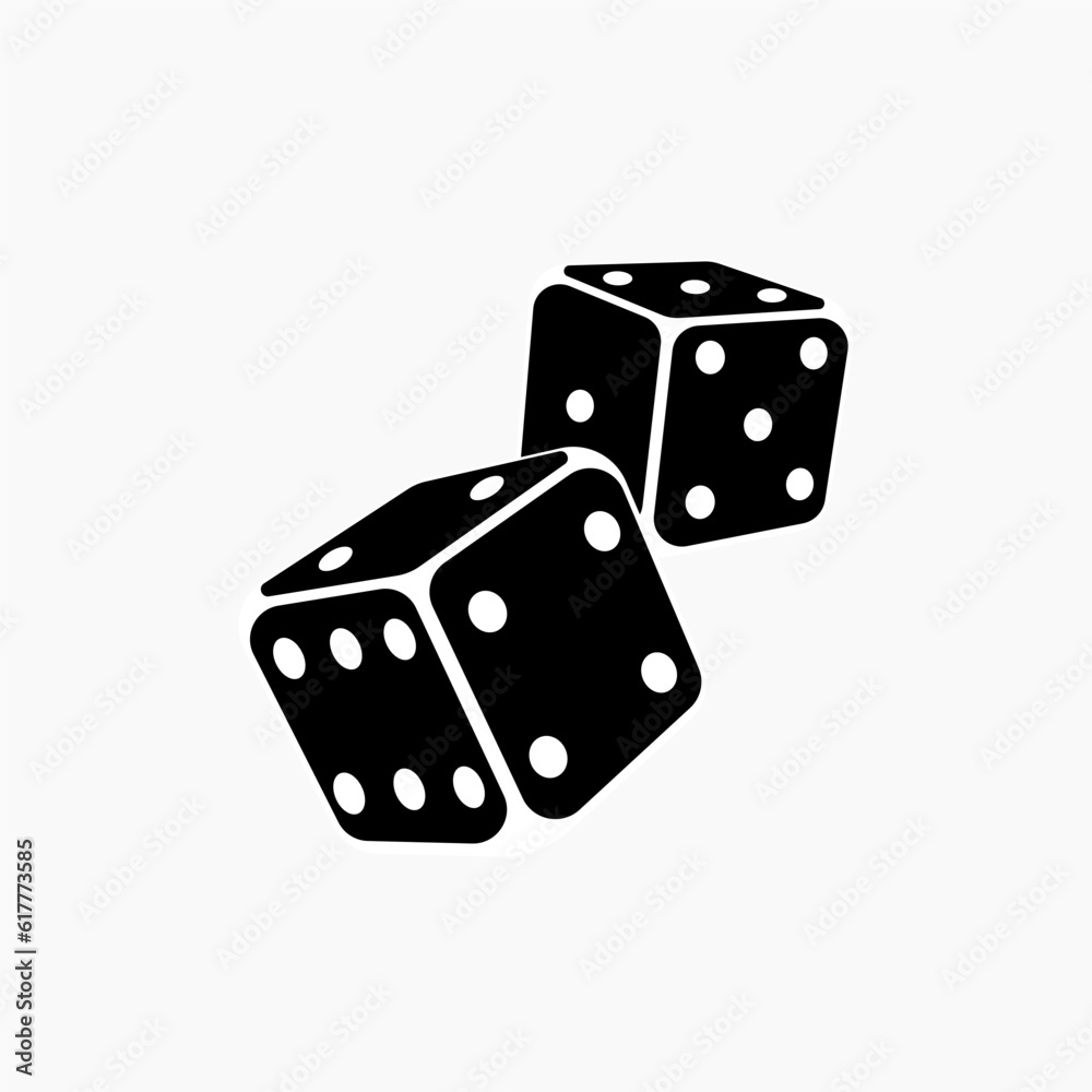 Black game dice. Fortune gambling dice Black game dice. Fortune gambling dice