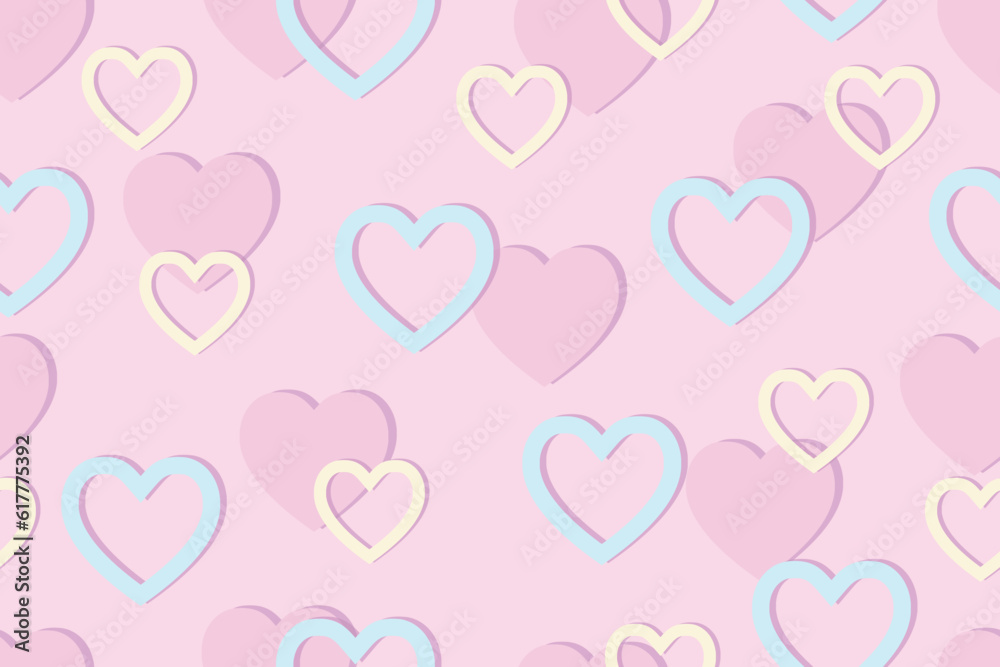 Cute sticker heart paper texture pattern