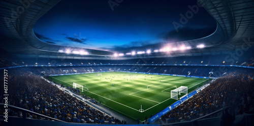 goal world football light arena soccer game sport green stadium. Generative AI.