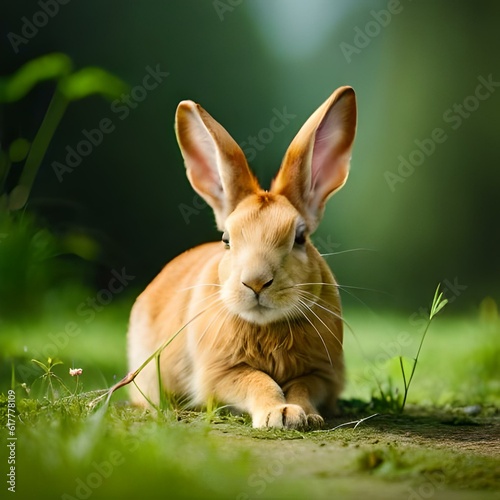 rabbit in the grass © Geethanjana
