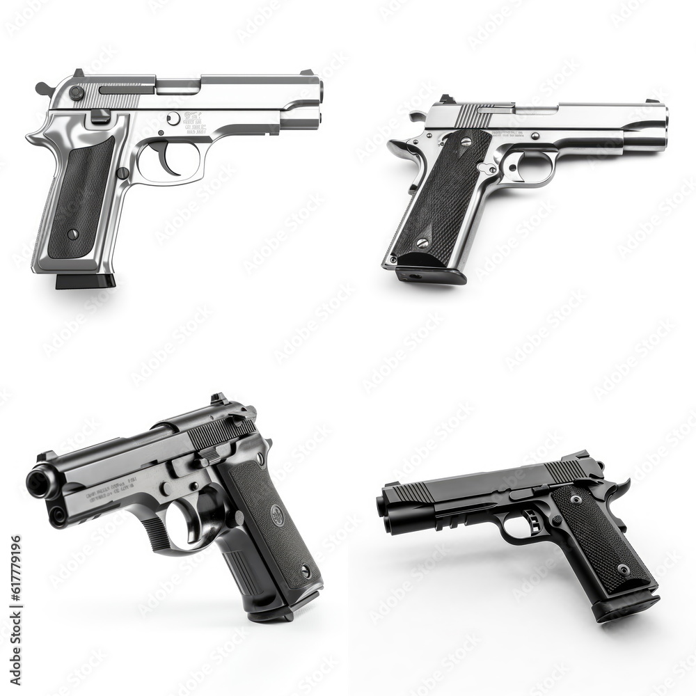 Gun on white background