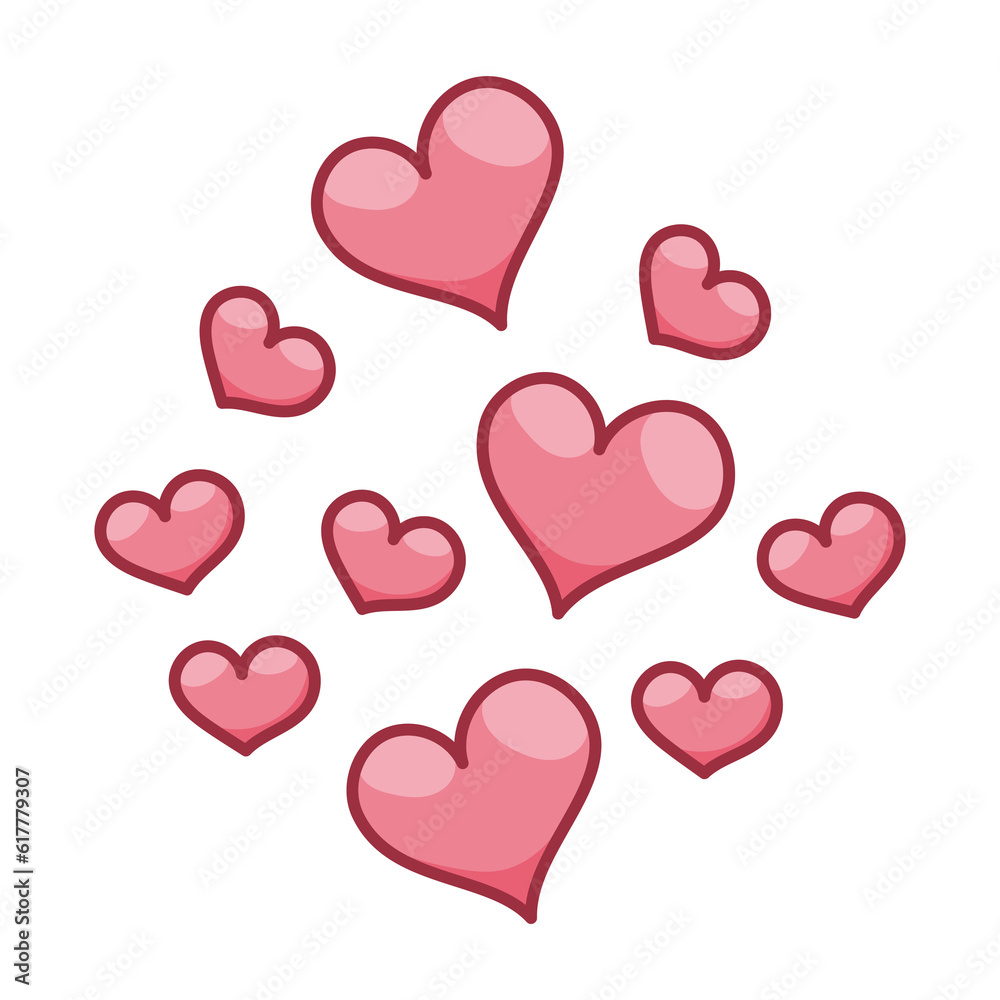 Pink Hearts Sticker