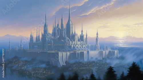 giant magic city castle  Superb anime-styled and DnD environment