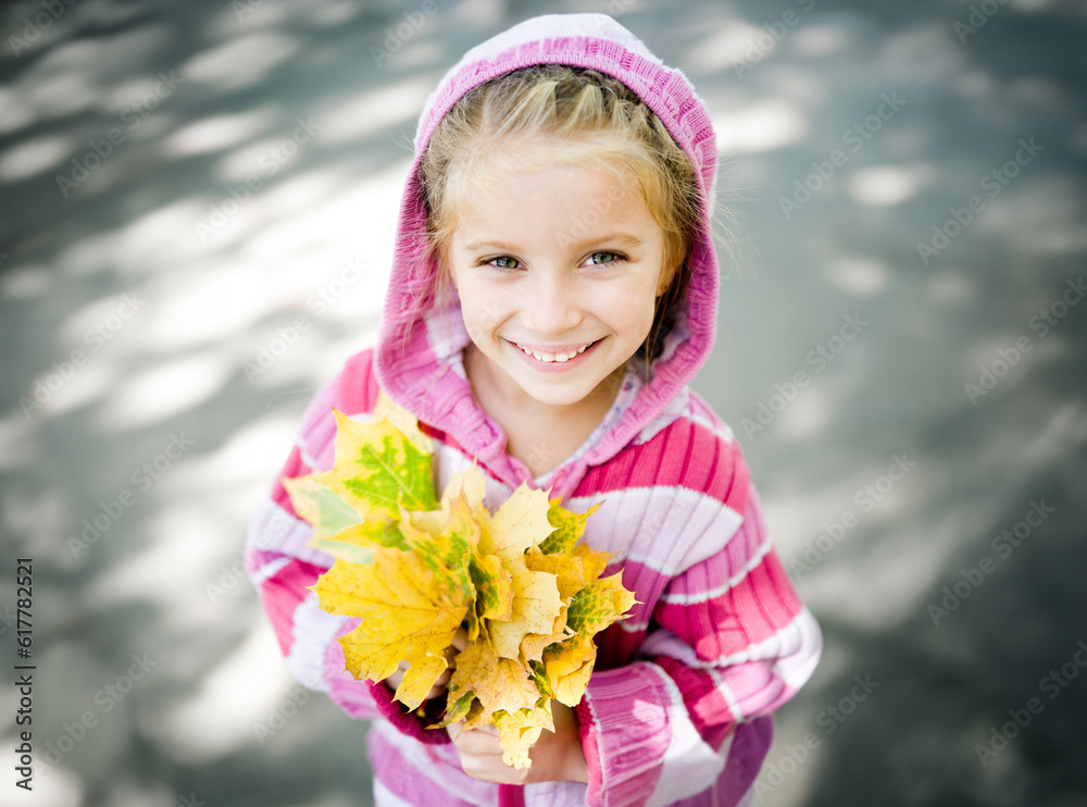 Smiling cute girl. Autumn portrait Smiling cute girl. Autumn portrait