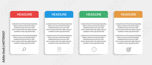 Business Infographic design template , Process timeline chart , number options	
