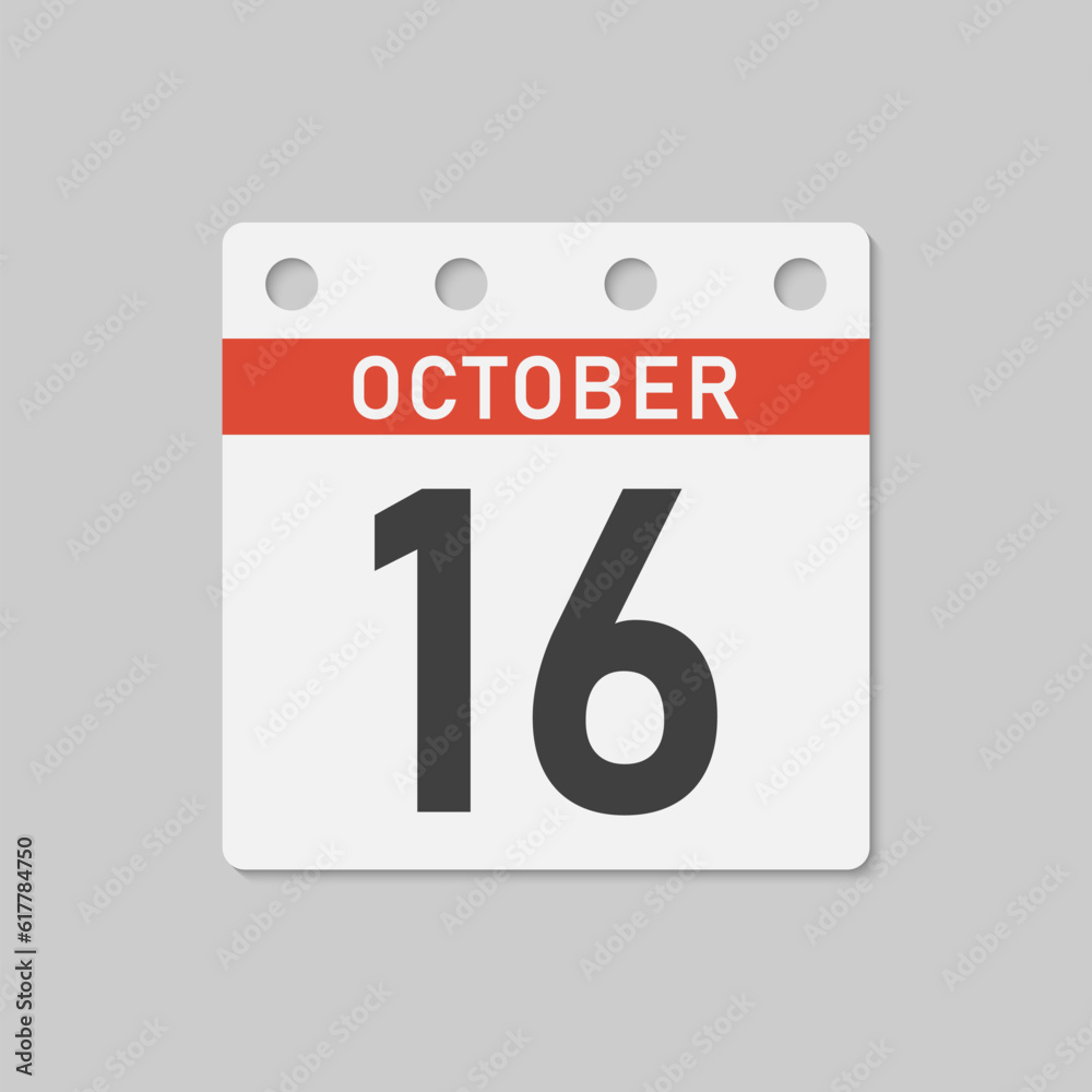 Icon page calendar day - 16 October Icon page calendar day - 16 October