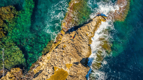 Obraz na płótnie Aerial View of Augusta Coastline, Syracuse, Sicily, Italy, Europe